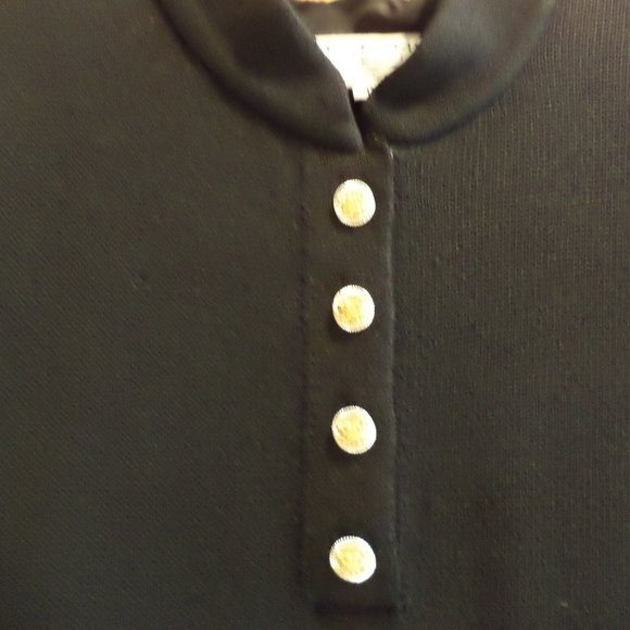 ST. JOHN COLLECTION by Marie Gray Black Knit Dress w/ Gold-Tone Button Closure - Picture 2 of 9
